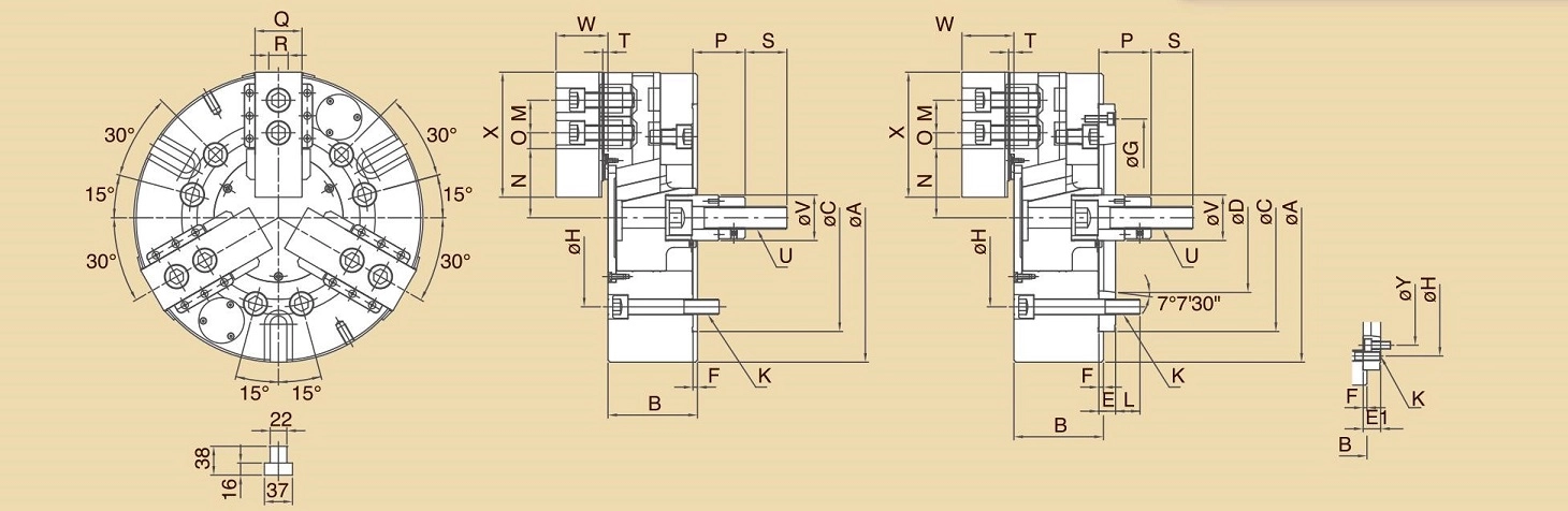 CL-DP 3-Backen-Kraftspannfutter