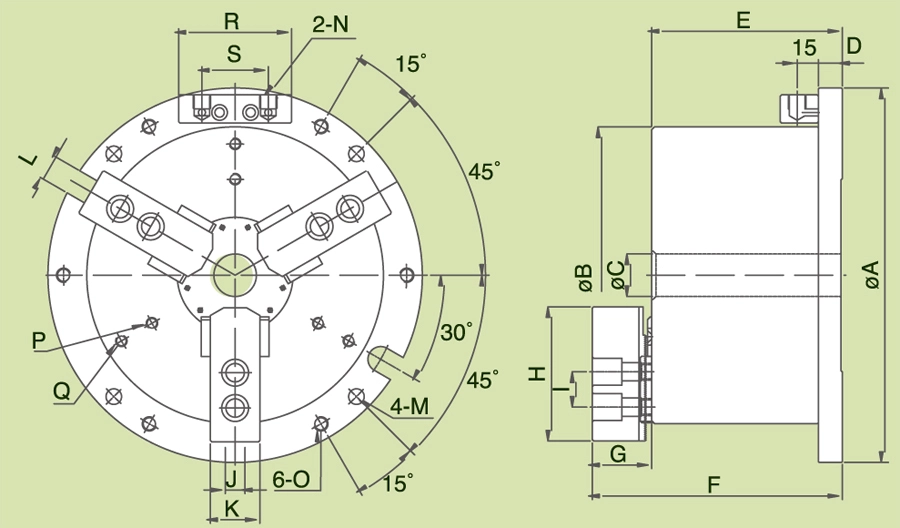 MO, MOT Hollow Power Chuck Vorrichtungen