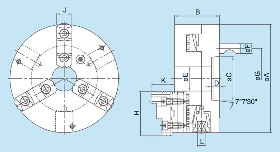 D1 3-Backen-D1-Spannfutter