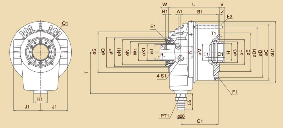 FS Hochgeschwindigkeits-Hohlrotations-Hydraulikzylinder